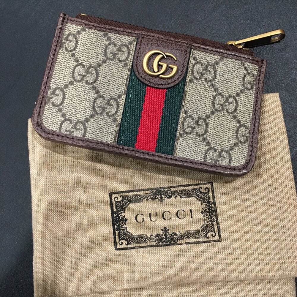 GUCCI Coated Canvas Ophidia GG Coin Purse Card Holder